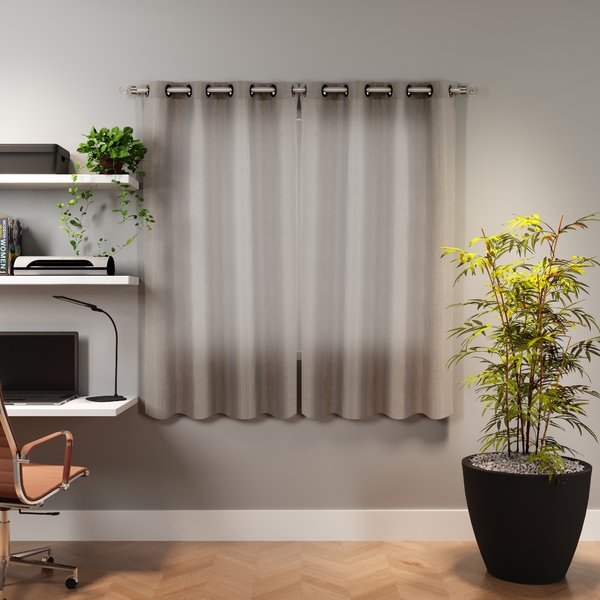 Cortina Veneza Cinza Escuro 2,60x1,70m Beca Decor