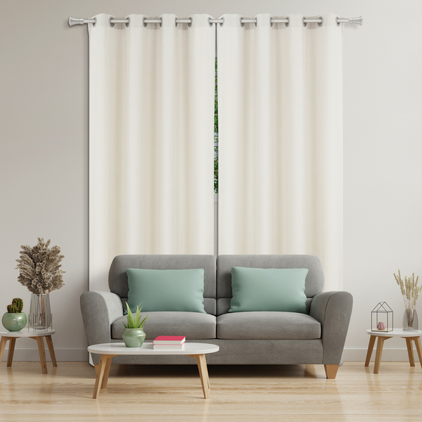 Cortina Veneza Ilhós Algodão e Políester Sisal 2,60x2,30m 2 Folhas Vestis