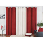 Cortina Vermelha De Cetim Amassado 2m X 1,80m Any Para Sala O
