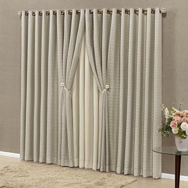 Cortina Viena Luxo Para Varão Tecidos Microfibra E Linho Fino