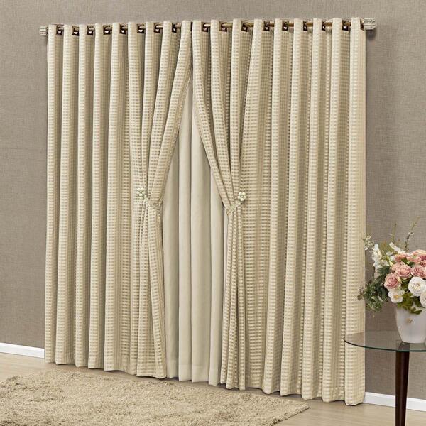 Cortina Viena Luxo Para Varão Tecidos Microfibra E Linho Fino