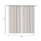 Cortina Blackout Vitale Ilhós Linho Bege 1,7x2,6m 2 Folhas Belchior