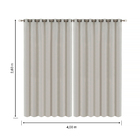 Cortina Blackout Vitale Ilhós Marfim 2,6x4m 2 Folhas Belchior