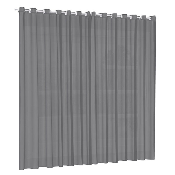 Cortina Voil Priori 6m X 2,60m Cinza Para Varão Simples De 4