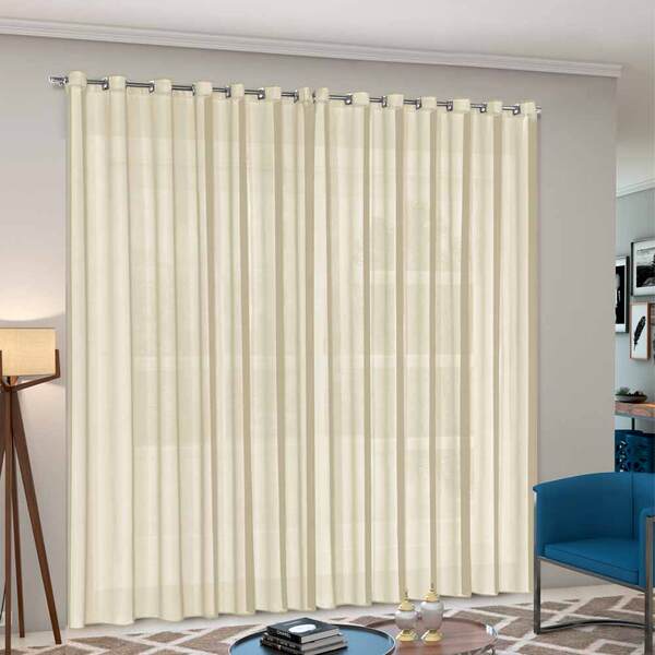 Cortina Voil Priori Sala Quarto 4 00x2 80 Ilhós Cromado - Pal
