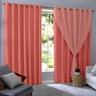 Cortina Voil Salmão Com Forro 3,00 X 2,50 Sala/quarto Para Va