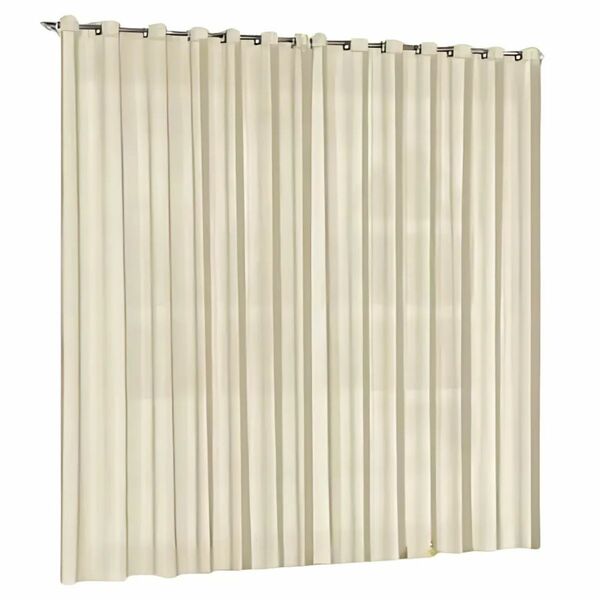 Cortina Voil Tecido 2,80x1,80 Para Varão Simples Palha