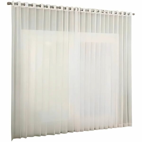 Cortina Voil Tecido 2,80x2,80 Para Varão Simples Branco