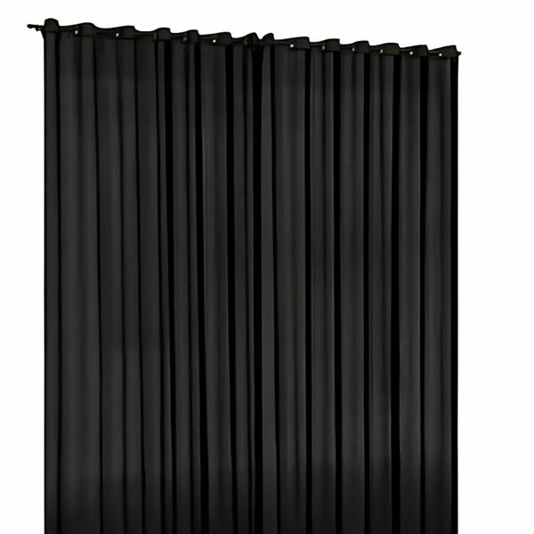 Cortina Voil Tecido 3,00x2,30 Para Varão Simples Preto