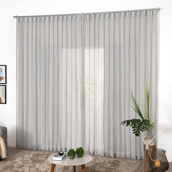 Cortina Wave Para Trilho Simples De Linho 3,00m X 2,50m De Al