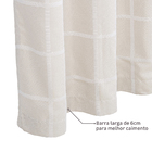 Cortina Xadrez Bege 2,80x1,80m 2 Folhas Branyl