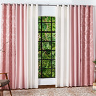 Cortina Yuna Rosê/palha 2 00m X 1 80m - Para Varão Simples