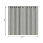 CORTINA ZEUS 100% BLACKOUT TECIDO 2,60X1,70 LEROY 0005 CINZA