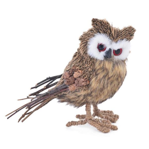 Coruja Decorativa Em Palha Hibou 1pc 25x9x15 Cm Decoração De