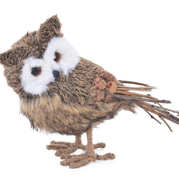 Coruja Decorativa Em Palha Okul 1pc 30x11x20cm Decoração De N