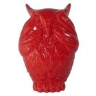 Coruja Decorativa Que Nao Ve  - Vermelha  - 11x10x16 Cm