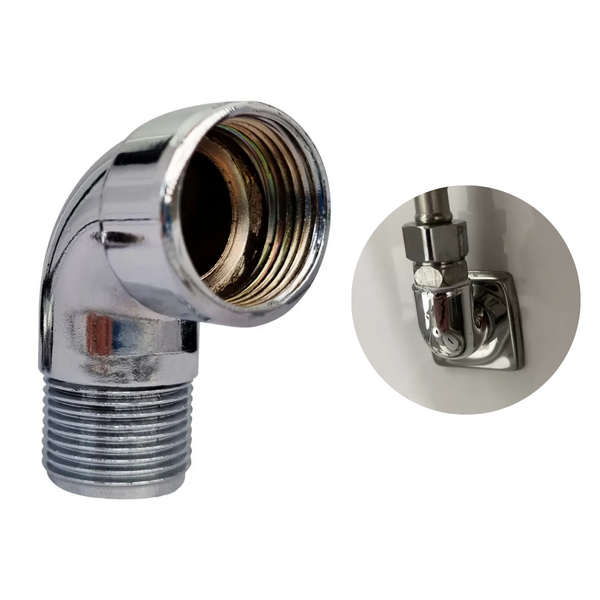 Cotovelo Joelho 90 Macho X Fêmea 1/2 Metal Cromado Garden