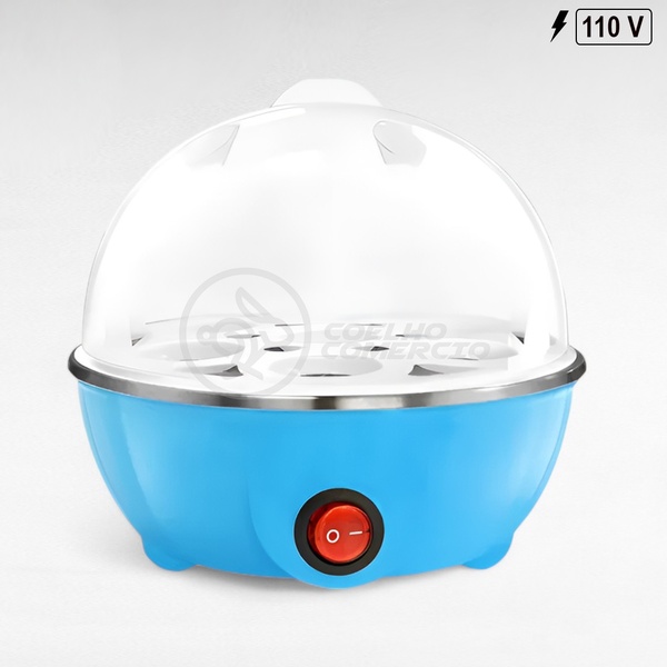 Cozedor Portátil Azul 110v Para Cozimento De Ovos E Legumes A