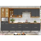 Cozinha 07 Peças Burguesa Premium  100% Mdf Freijó/grafite