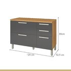 Cozinha 07 Peças Burguesa Premium  100% Mdf Freijó/grafite