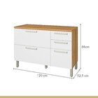 Cozinha 07 Peças Premium 100% Mdf Burguesa Freijó/branco