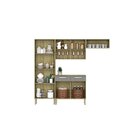 Cozinha 10 Portas Balcão 2 Gavetas Nala Freijó/gris