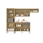 Cozinha 12 Portas Balcão 1 Gaveta Versalhes Freijó/gris