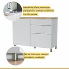 Cozinha 2 Peças 2 Portas 3 Gavetas E Armário Aéreo 120cm  100