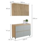 Cozinha 2 Peças 3 Portas 4 Gavetas Armário Aéreo  100% Mdf 12