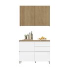 Cozinha 2 Peças 3 Portas 4 Gavetas Com Armário Aéreo  100% Md