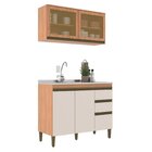 Cozinha 2 Peças 4 Portas 3 Gavetas 120cm Cecília Freijó/off W