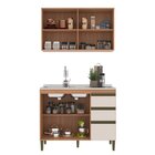 Cozinha 2 Peças 4 Portas 3 Gavetas 120cm Cecília Freijó/off W