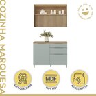 Cozinha 2 Peças Com Balcão 1 Porta 3 Gavetas E Armário Aéreo