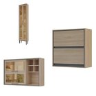 Cozinha 2 Portas 4 Portas Com Vidro Canela Thela