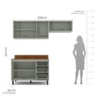 Cozinha 3 Peças Balcão 3 Gavetas 2 Portas Aéreo E Basculante