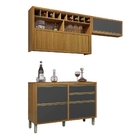 Cozinha 3 Peças Nesher Baronesa 100% Mdf Freijó-grafite