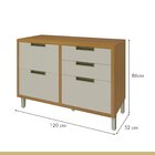 Cozinha 3 Peças Ripado Imperatriz  100% Mdf Freijó/off White