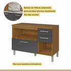 Cozinha 3 Peças Ripado Princesa 100% Mdf Freijó/grafite