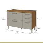 Cozinha 3 Peças Ripado Princesa 100% Mdf Freijó/off White