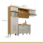 Cozinha 3 Peças Ripado Princesa 100% Mdf Freijó/off White