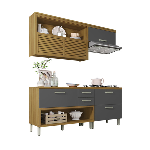 Cozinha 3 Peças Safira Feijo e Grafite