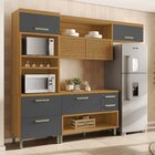 Cozinha 3 Peças Torre Quente Ripado Princesa  100% Mdf Freijó