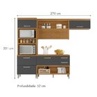 Cozinha 3 Peças Torre Quente Ripado Princesa  100% Mdf Freijó