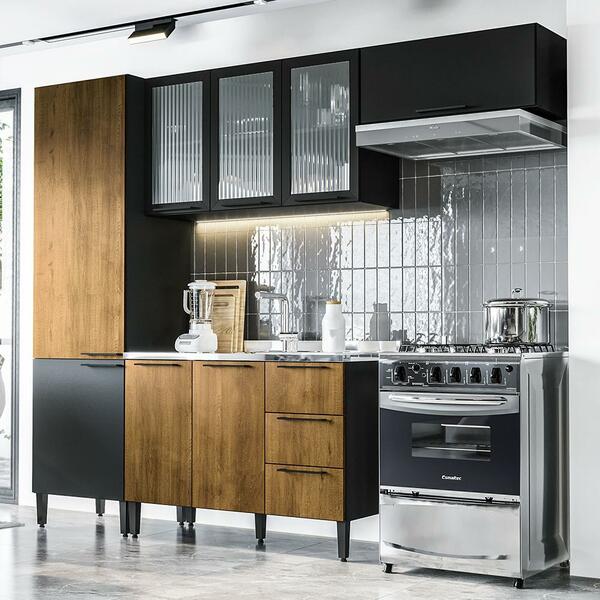 Cozinha 4 Módulos 8portas 3gavetas Amortecimento De Pistão E