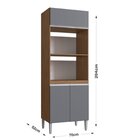 Cozinha 4 Peças 10 Portas 3 Gavetas Athena Freijó/cinza