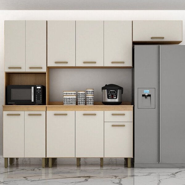 Cozinha 4 Peças 11 Portas 1 Gaveta São Luis   Cinamomo/off Wh