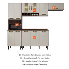 Cozinha 4 Peças 11 Portas 1 Gaveta Zafira Valdemóveis