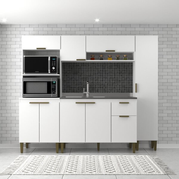 Cozinha 4 Peças 9 Portas 1 Gaveta Alana Branco