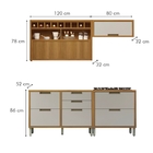 Cozinha 4 Peças Armario Geladeira Nesher Imperatriz 100% Mdf