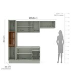 Cozinha 4 Peças Balcão 3 Gavetas 2 Portas Aéreo Basculante Pa